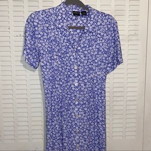 Vintage Button Down Floral Maxi Dress 💜